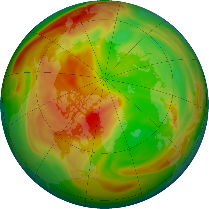 Arctic ozone map for 03 April 2007